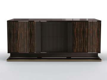 CONCORDE - Sideboard in ebony with doors and drawers by BRUNO ZAMPA - view 2